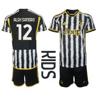 Juventus Alex Sandro #12 Hjemme Trøje Børn 2023-24 Kortærmet (+ Korte bukser)